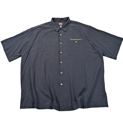 Camisa Harley Davidson Para Hombres 3XL Papá Noel Bordada Mezcla de Seda Abotonada SS Foto 1 de 4