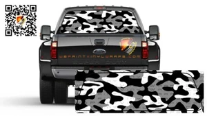 Camo Traditional Black and White Rear Window Perforated Graphic Decal Trucks Car - Picture 1 of 4