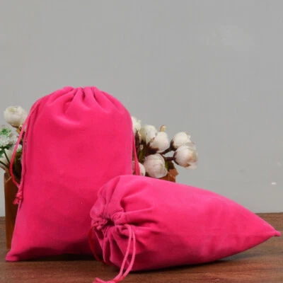 10-100件装天鹅绒抽绳袋珠宝袋Baggie戒指派对婚礼礼品袋套装 — 第 1/4 张图片