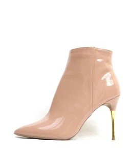 Qupid Patent PU Snake High Heels Stiletto Dress Pointy Toe Bootie Ankle Boots - Foto 1 di 12