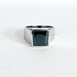 5 KT Nero Anello Diamante Taglio Princess Qualità AAA Certificato! Fidanzamento - Foto 1 di 6