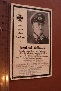 altes Sterbebild eines SOldaten mit Verw.Abz. in Gold, Ek II gefallen 1944/45  - Picture 1 of 3