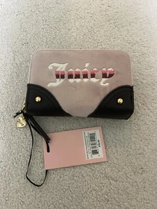 Juicy Couture Retro Vibe Dusty Blush Chocolate Double Zip Around Wallet NEW - Picture 1 of 5