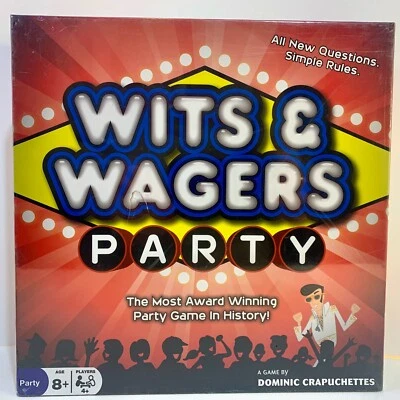 WITS & WAGERS : PARTY EDITION Board Game Brand New & Sealed NOTE Hole in Box Top - Image 1 of 2