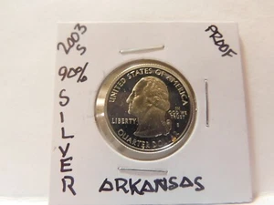 2003 S 90% Silver Proof Arkansas State Quarter - From a U.S. Proof Set - Picture 1 of 2