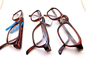 3 Reading Glasses Men's traditional tortoise color Brand readers Power +2.75 - Picture 1 of 2
