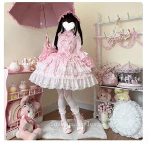 Japanese Women Lolita Style Princess Gorgeous Suspender Jsk Dress Cute - Picture 1 of 31