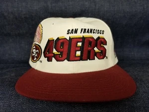VINTAGE NWT 90' SAN FRANCISCO 49ERS PRO LINE NFL WHITE/RED WOOL SNAPBACK - Picture 1 of 7