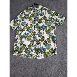 Camicia hawaiana con bottoni stampa palma Vatpave vacanza tropicale uomo taglia L - Foto 1 di 8