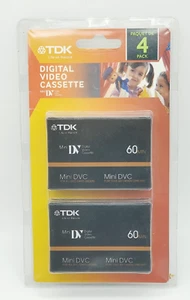 Paquete de 4 casetes de video digital TDK 60 minutos DVC DVM60MEC4TG nuevos nuevos en paquete - Imagen 1 de 6