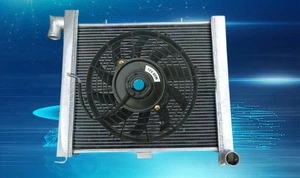 Aluminum radiator+FAN For CORVETTE C2 C3 5.3 5.4 5.7 6.5 7.0 7.4 V8 63-72 MT 64 - Foto 1 di 5