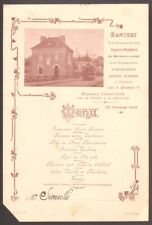 Menu. Banquet Compagnie des Sapeurs-Pompiers de Bois-Guillaume. 1913. Normandie