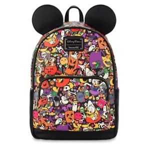 Mini zaino Loungefly Disney Parks Halloween stampa allover personaggi nuovo con etichetta - Foto 1 di 7