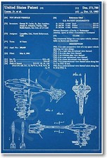 Star Wars Admiral Akbar Spaceship Patent - NEW Invention Patent Movie Art POSTER