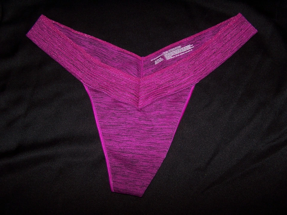Трусики-стринги без границ пурпурно-фиолетовые блестящие нейлон поли спандекс размер 8/XL - Изображение 1 из 2