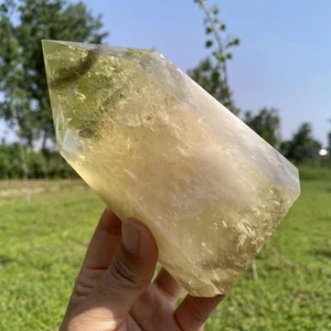 Varita de cristal de cuarzo obelisco de citrino natural de 0,97 kg decoración de cristal de Reiki - Imagen 1 de 12