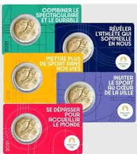 Monedas 2 euros Francia 2021 JJ.OO.  5 coincard de los 5 colores.