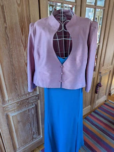 BRAUTMUTTER Hochzeit GLITZ Kleid&Jacke CONDICI Anzug BlauRosa Seide Gr48-50 3XL - Bild 1 von 21