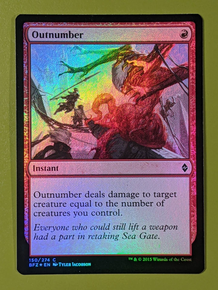 FOIL Outnumber x1 Battle for Zendikar 1x Magic the Gathering MTG - Image 1 of 1