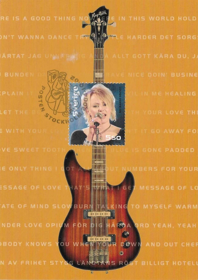 Louise Hoffsten Blues Rock Legend Singer Guitar Sweden Mint FDC Maxi Card 2004 - Image 1 of 1
