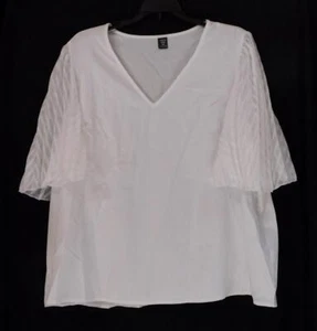 NWT - Ms. Plus Summer V-Neck Mesh Half-Sleeved Loose Shirt-SHEIN Privé - 2XL- - Picture 1 of 3