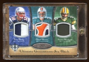 2008 UD 6X PATCH LOGO #D 4/5 AARON RODGERS-TOM BRADY-MATT RYAN RC-ELI MANNING ++