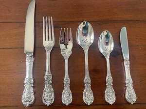 MINT 6 PC PLACE SETTING REED & BARTON FRANCIS I STERLING NEW MARK SET 1 1st - Picture 1 of 11