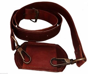 Tracolla di ricambio in pelle vintage per valigetta bagaglio borsa messenger - Foto 1 di 5