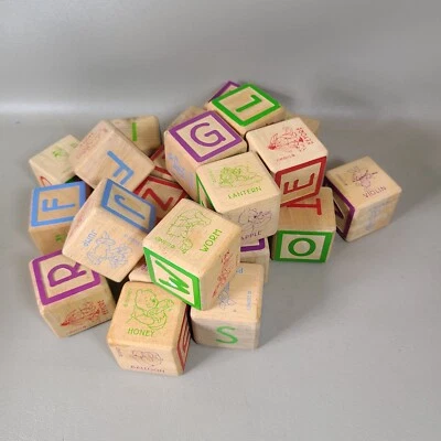 Vtg DISNEY Wood Blocks - Image 1 of 4