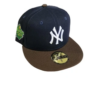 Cappello berretto aderente New Era taglia 7 New York Yankees esclusiva toppa laterale raro scamosciato UV - Foto 1 di 9