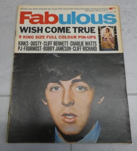 Fabulous Magazine 13th March 1965 - Beatles Kinks Charlie Watts Cliff Richard - Picture 1 of 16