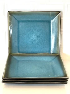 4 Target Home ELEMENTAL OCEAN Square Dinner Plates Reactive Glaze SUPERIOR - Picture 1 of 4