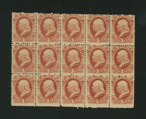 USA Scott # O114 Block of 15 Fine OG NH MNH BOB War Dept. US Stamps Cat $225 - Picture 1 of 2