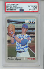 1970 Topps #712 Nolan Ryan Autographed PSA Slabbed Signed Auto Met's 1969 Champs