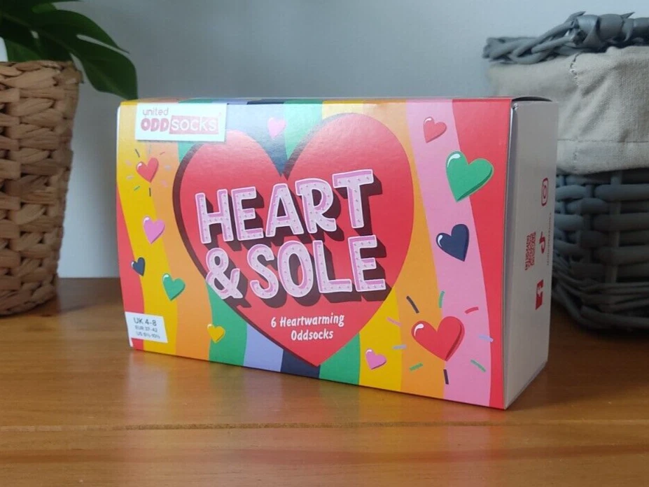 United Oddsocks Heart And Sole Odd Socks For Women Size 4-8 (pack of 6) — 第 1/4 张图片