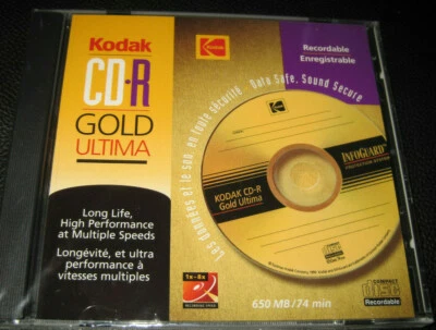 ** KODAK CD-R "GOLD ULTIMA" Rohling 650MB/74 Min NEU&OVP Rarität  ** - Bild 1 von 2