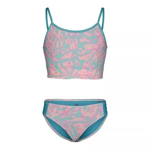 Under Armour Girls Bikini 2 Piece Swimsuit Sz 12 Pink Sugar NEW - Picture 1 of 5