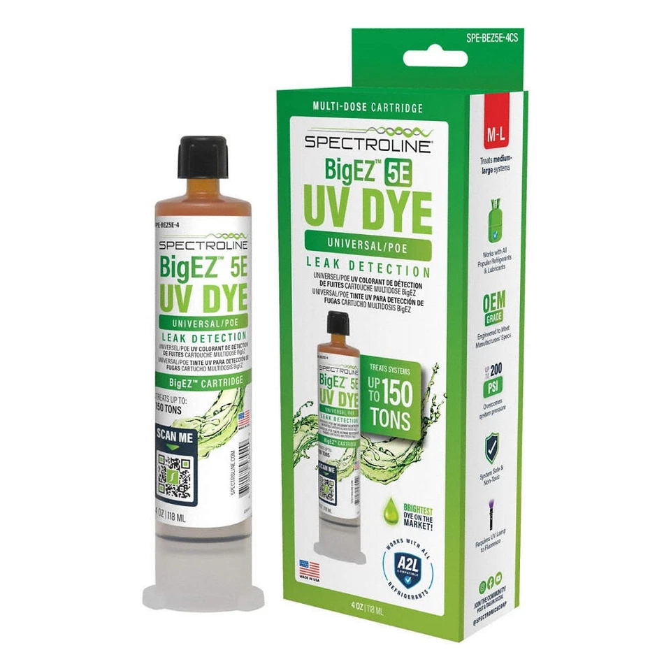 SPECTROLINE SPE-BEZ5E-4CS Fluorescent Dye, Amber, 4 oz, Cartridge 55NH57 - Image 1 of 1