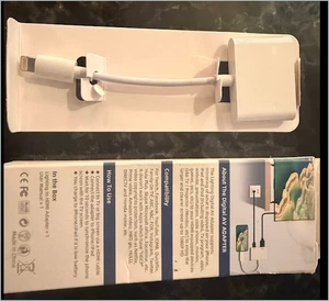 Genuine Apple Lightning to Digital AV Adapter (model MW2P3AM/A) HDMI & Lightning - Picture 1 of 3