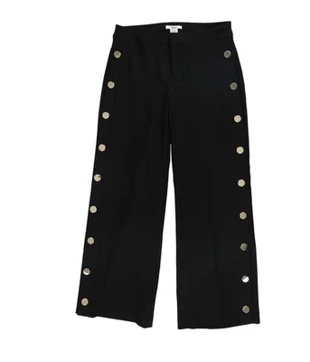 Calça cropped bar III feminina perna larga marinheiro casual, preta, 2 - Imagem 1 de 2