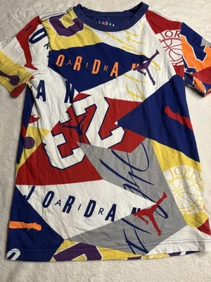 Air Jordan Shirt Boys L 12-13 Colorblock Logo Design Jumpman Short Sleeve - Image 1 of 4