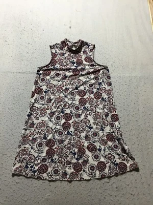 Bailey Blue Tunic Tank Dress Womens L Large White Blue Paisley Floral Mock Neck - Image 1 of 4