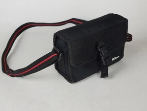 Authentic Nikon Black Nylon Carrying Case, Shoulder Bag w/ Strap Compartments - Picture 1 of 17