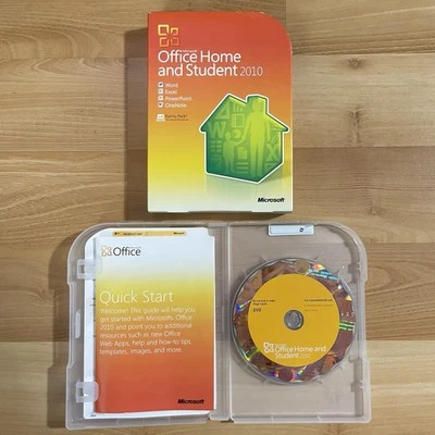 Microsoft Office 2010 Home and Student Family Pack Retail Box w Product Key VG - Image 1 of 4