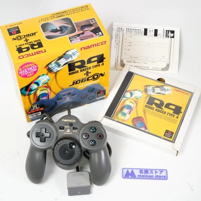 SONY PS namco Jogcon NPC-105 + Ridge Racer R4 Playstation Controller TESTED - Image 1 of 4