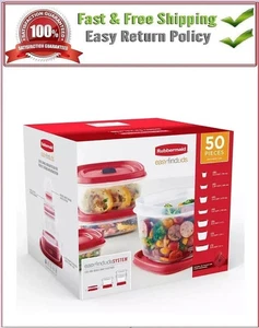 Juego de almacenamiento de alimentos ventilados con tapas EasyFind Rubbermaid de 50 piezas - Imagen 1 de 6