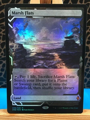 MTG - Marsh Flats. Zendikar Rising Expeditions. Foil - Mythic Fetch Land. - Image 1 of 2