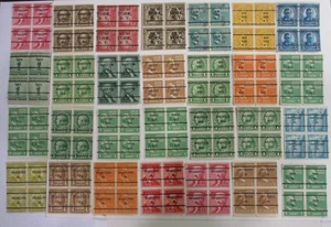 Precancel (28) MOSTLY"BUREAU PRECANCEL BLOCKS of 4 MIXED CITIES PSS Sc# MIXED - Picture 1 of 1