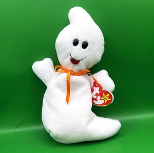 TY Beanie Baby Spooky Ghost 1995 Halloween Beanbag Peluche Juguete 4ta Generación Etiqueta - Imagen 1 de 9