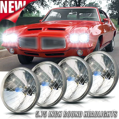 4X 5 3/4" 5.75 Halogen Headlights HI/LO Beam for Pontiac GTO Grand Prix Firebird - Image 1 of 4